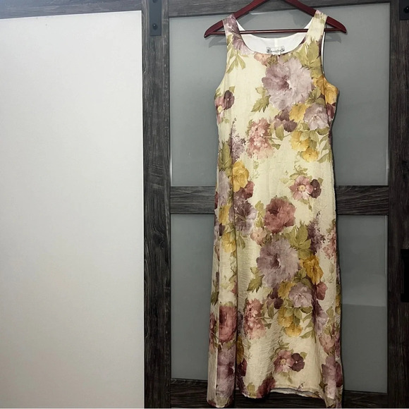 Vintage 90/s Y2K Dress Barn Feminine Floral Cottagecore Maxi Dress Women's 10 - Picture 1 of 6
